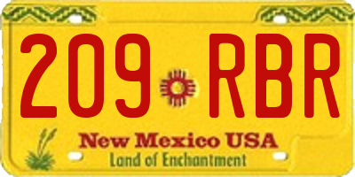 NM license plate 209RBR