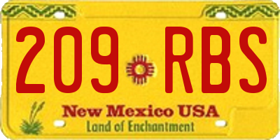 NM license plate 209RBS