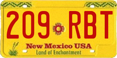 NM license plate 209RBT