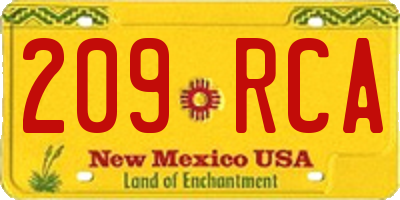 NM license plate 209RCA