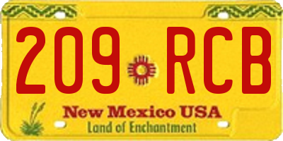 NM license plate 209RCB