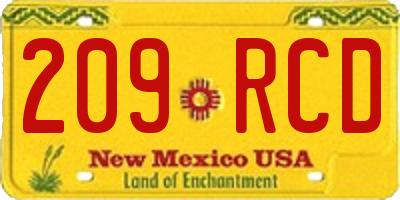 NM license plate 209RCD
