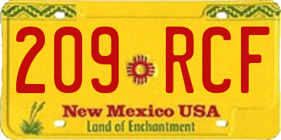 NM license plate 209RCF