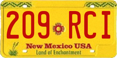 NM license plate 209RCI
