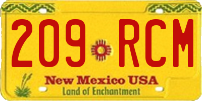 NM license plate 209RCM