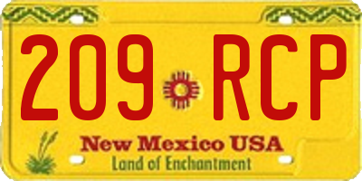 NM license plate 209RCP