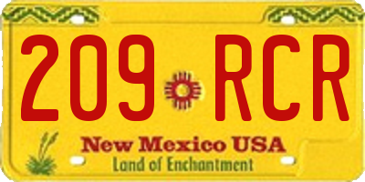 NM license plate 209RCR