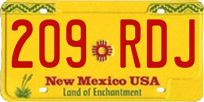 NM license plate 209RDJ