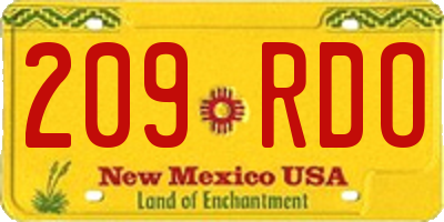 NM license plate 209RDO