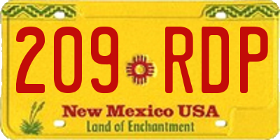 NM license plate 209RDP