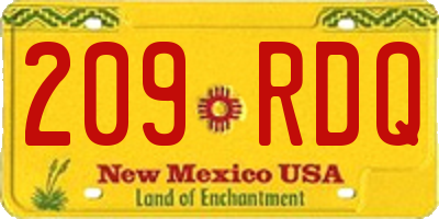 NM license plate 209RDQ
