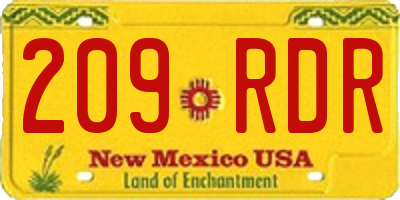 NM license plate 209RDR