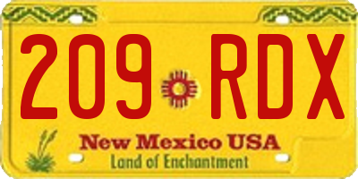 NM license plate 209RDX