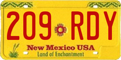 NM license plate 209RDY