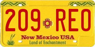 NM license plate 209REO