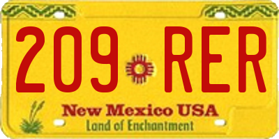 NM license plate 209RER