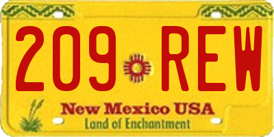 NM license plate 209REW