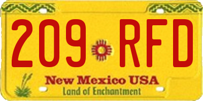 NM license plate 209RFD