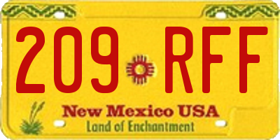 NM license plate 209RFF