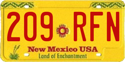 NM license plate 209RFN