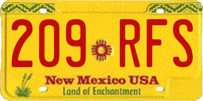 NM license plate 209RFS