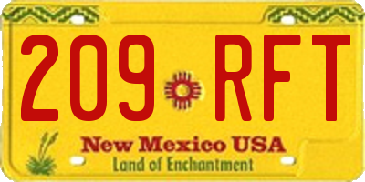 NM license plate 209RFT