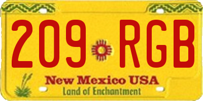 NM license plate 209RGB