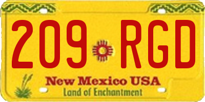 NM license plate 209RGD