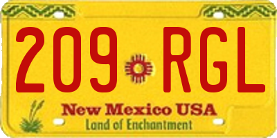 NM license plate 209RGL