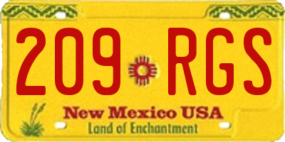 NM license plate 209RGS
