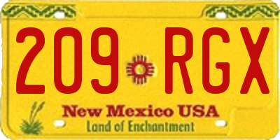 NM license plate 209RGX