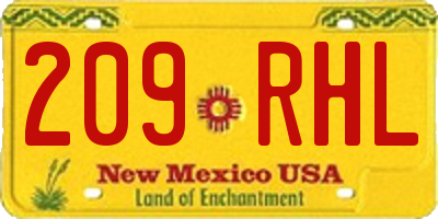 NM license plate 209RHL