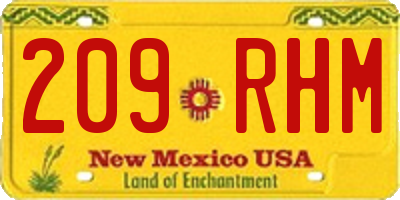 NM license plate 209RHM