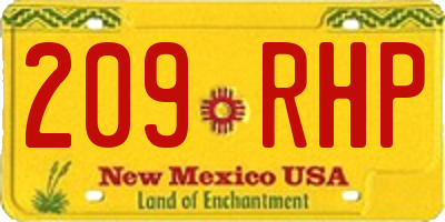 NM license plate 209RHP