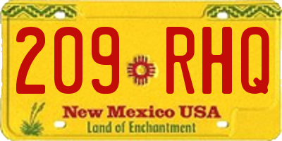 NM license plate 209RHQ