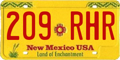 NM license plate 209RHR