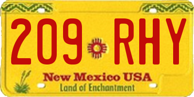NM license plate 209RHY