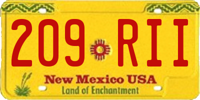 NM license plate 209RII