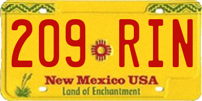 NM license plate 209RIN