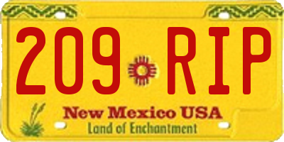 NM license plate 209RIP