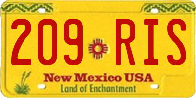 NM license plate 209RIS