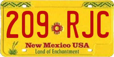 NM license plate 209RJC