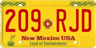 NM license plate 209RJD