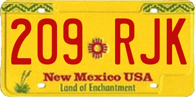 NM license plate 209RJK