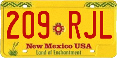 NM license plate 209RJL