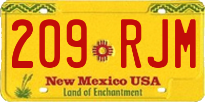 NM license plate 209RJM