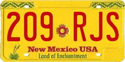 NM license plate 209RJS