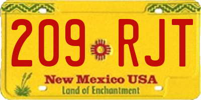 NM license plate 209RJT