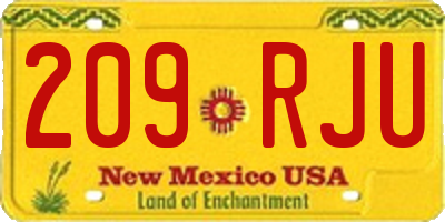 NM license plate 209RJU