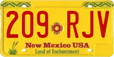 NM license plate 209RJV
